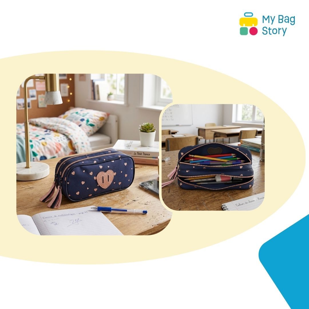 Mybagstory - Trousse scolaire bleue