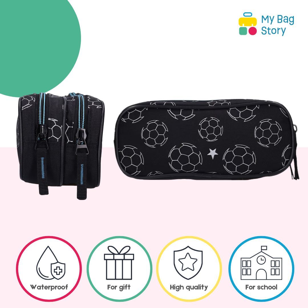 Mybagstory - Trousse scolaire football noire