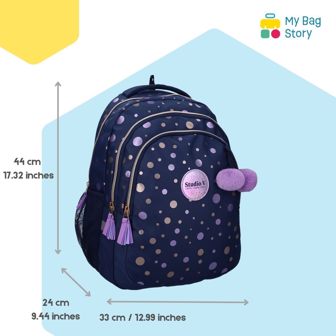 Mybagstory - Sac à dos bleu à pois