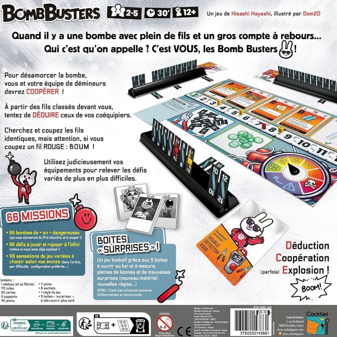 Asmodee - Bomb Busters Jeu coopératif stratégie 66 missions