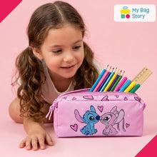 Mybagstory - Trousse Stitch et Angel Double Compartiment Rose