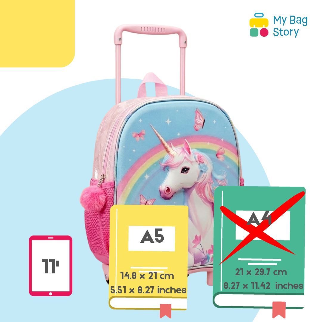 Mybagstory - Sac à roulettes Licorne 3D rose