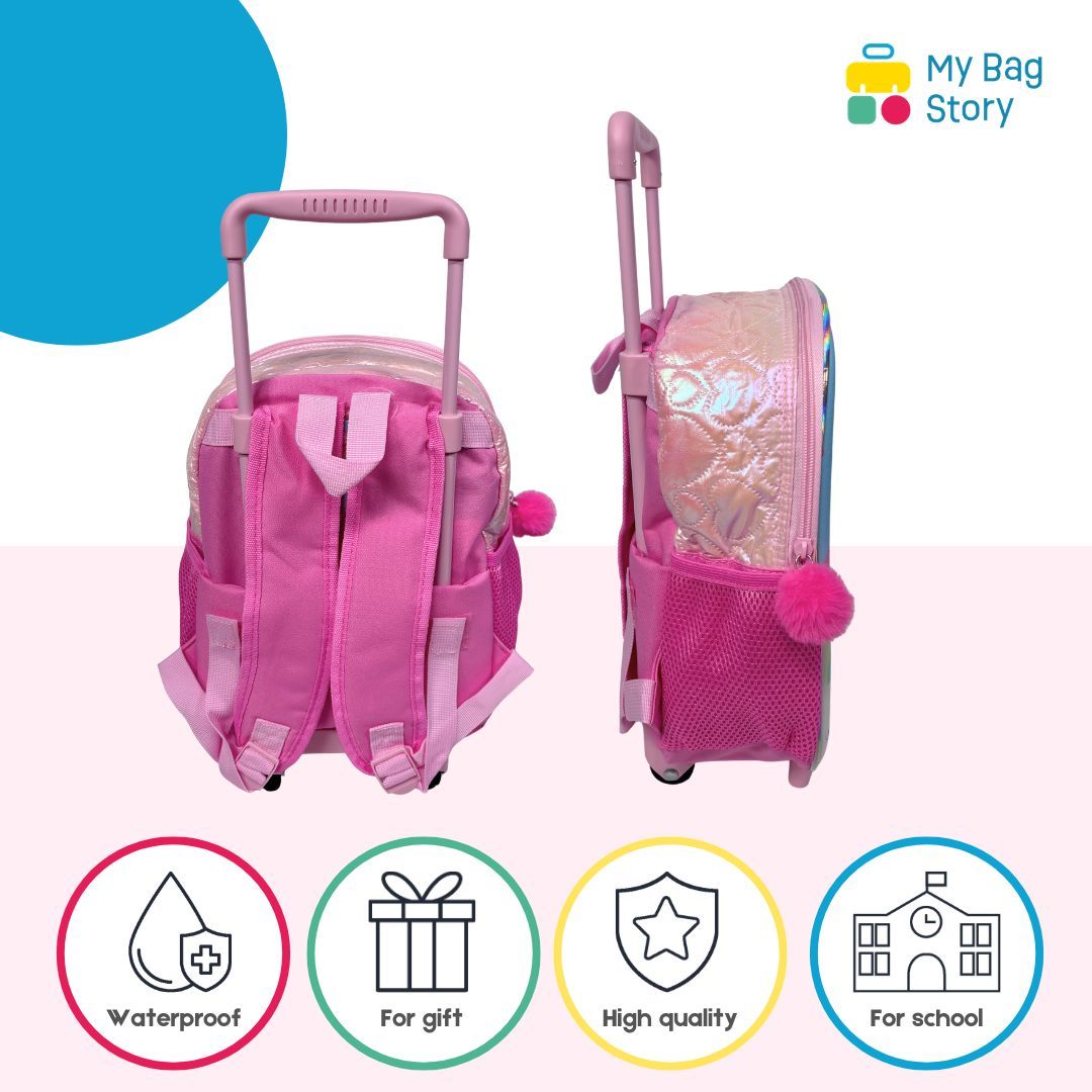 Mybagstory - Sac à roulettes Licorne 3D rose
