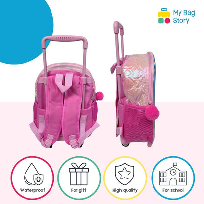 Mybagstory - Sac à roulettes Licorne 3D rose