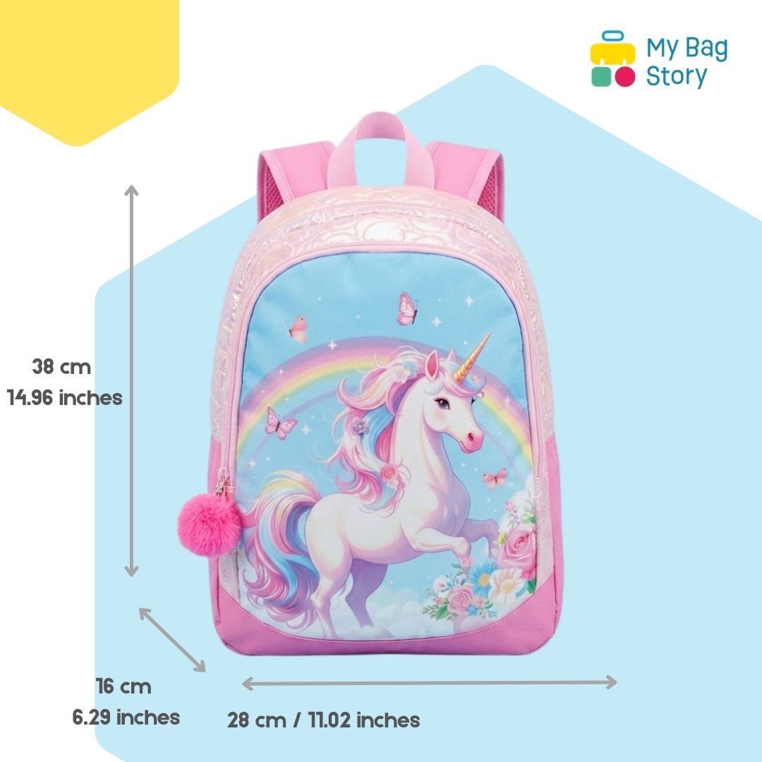 Mybagstory - Sac à dos licorne rose 2 compartiments
