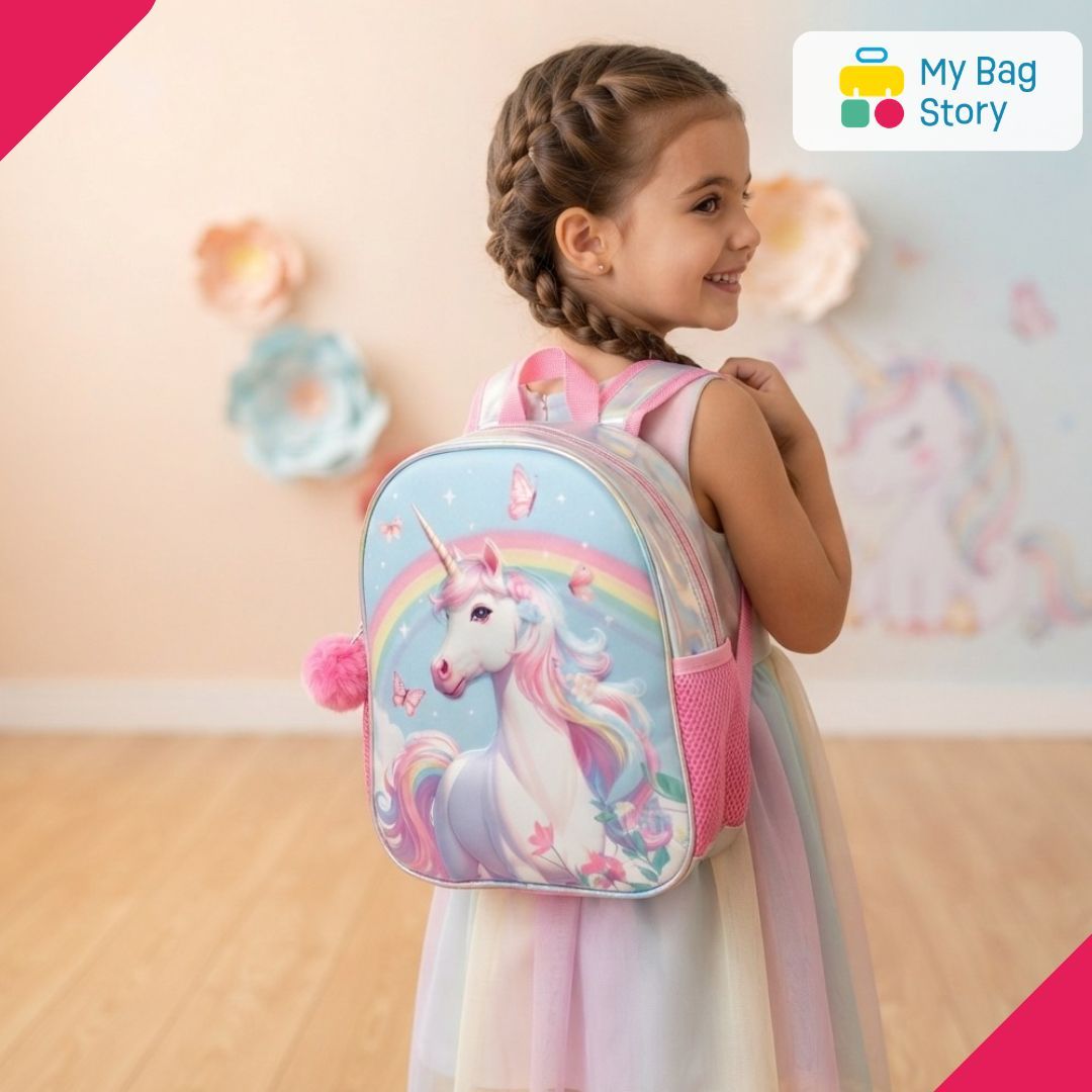 Mybagstory - Sac à dos Licorne 3D bleu