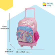 Mybagstory - Valise trolley licorne rose 2 compartiments