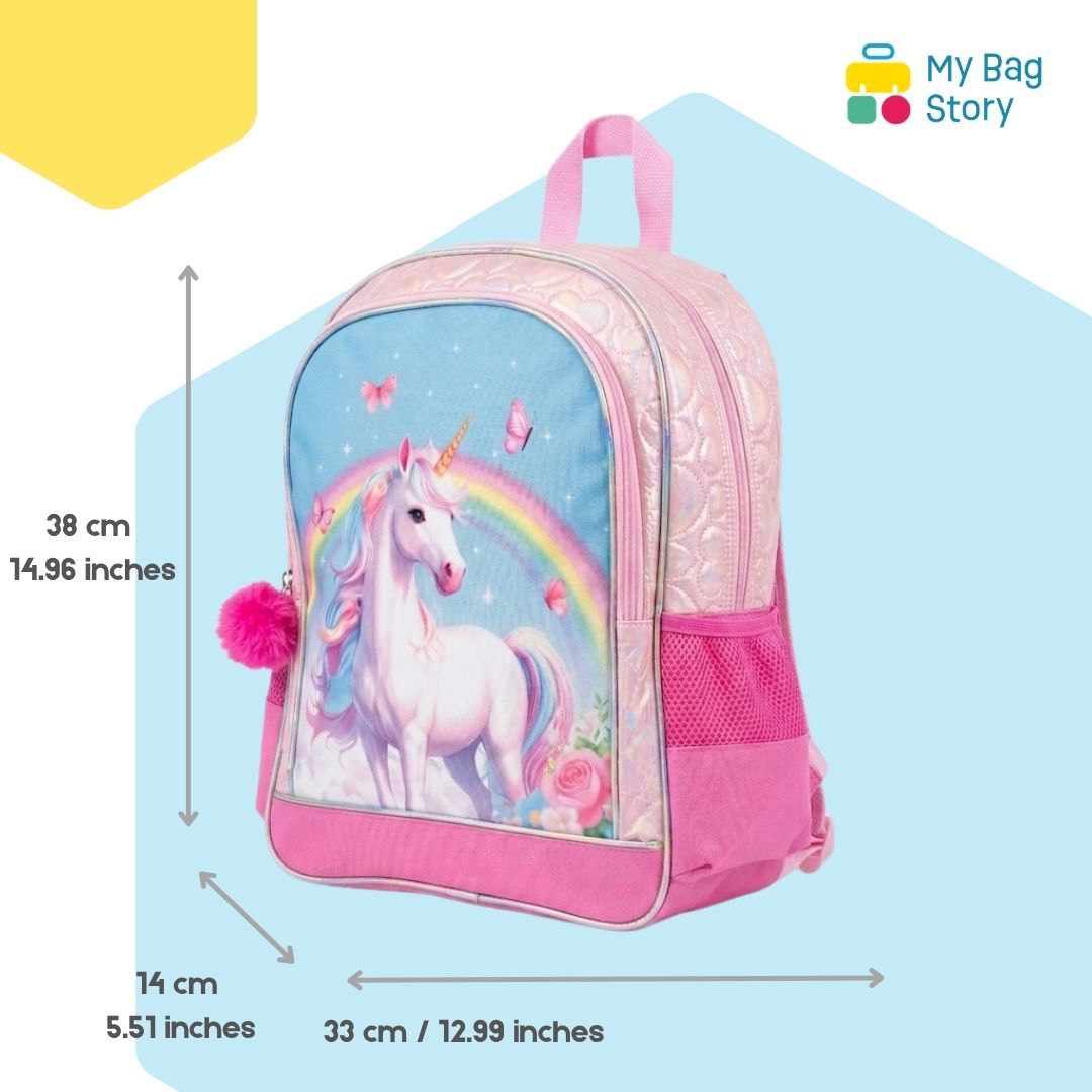 Mybagstory - Sac à dos licorne rose 2 compartiments