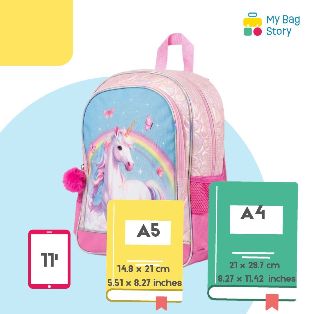 Mybagstory - Sac à dos licorne rose 2 compartiments