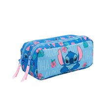 mybagstory - Trousse Stitc Double Compartiment Bleu/Rose - 25 cm
