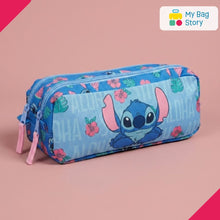 mybagstory - Trousse Stitc Double Compartiment Bleu/Rose - 25 cm