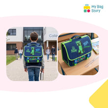 Mybagstory - Cartable Minecraft Vert et Bleu
