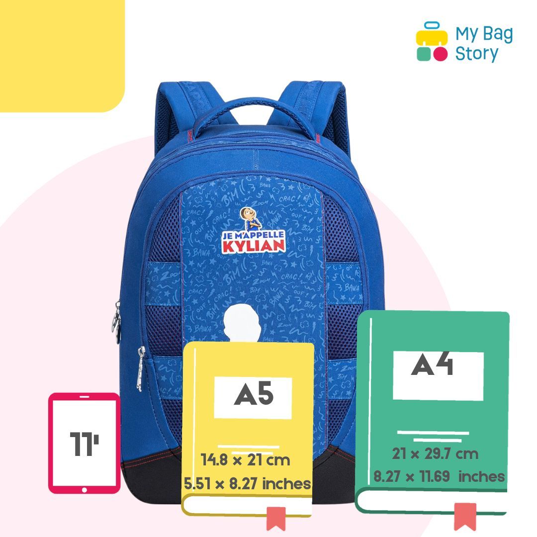 Mybagstory - Sac à dos Kylian bleu 2 compartiments