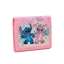 mybagstory - Portefeuille Stitch et Angel 3 Compartiments Rose - 13.5 cm
