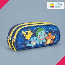 mybagstory - Trousse Scolaire Pokemon 2 Compartiments Bleu/Jaune - 23 cm