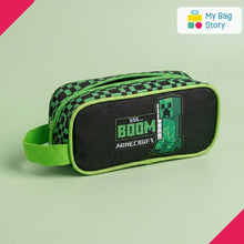 mybagstory - Trousse Rectagulaire Minecraft Noir/Vert - 23 cm