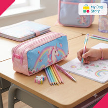 mybagstory - Trousse Licorne 2 Compartiments Rose/Bleu - 25 cm