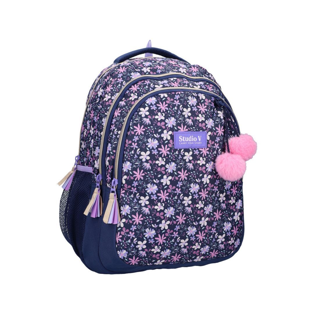 mybagstory - Sac à dos fleuri à deux compartiments - 44 cm