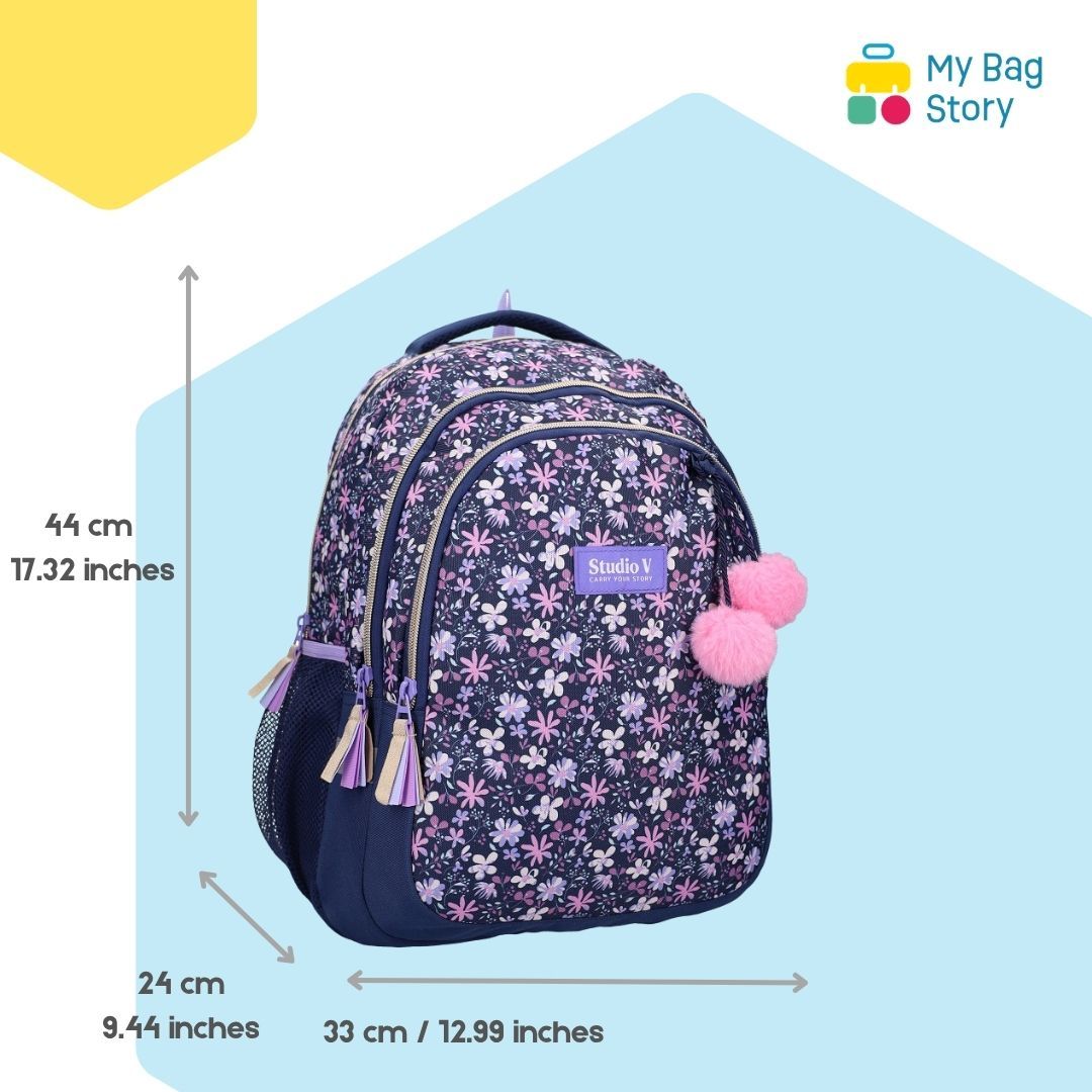 mybagstory - Sac à dos fleuri à deux compartiments - 44 cm