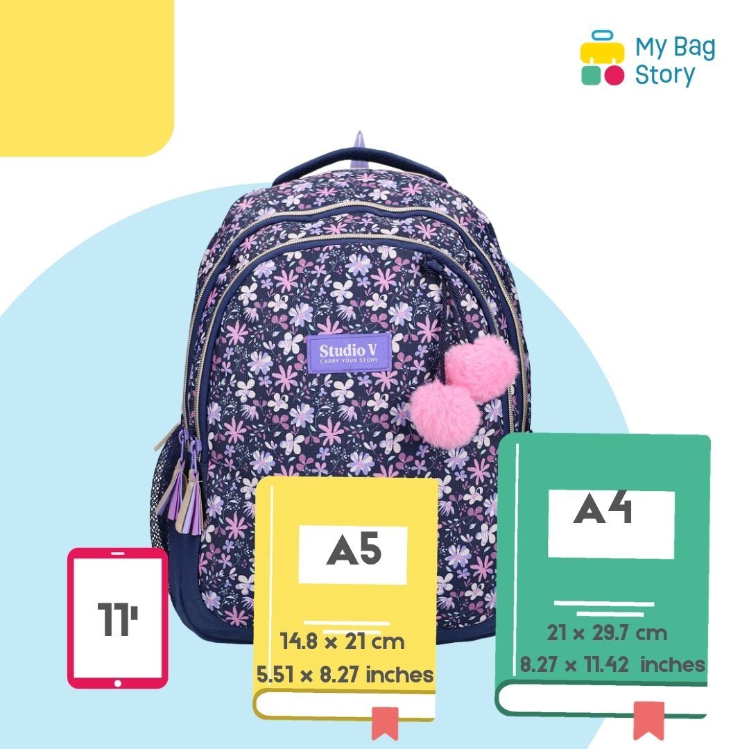 mybagstory - Sac à dos fleuri à deux compartiments - 44 cm