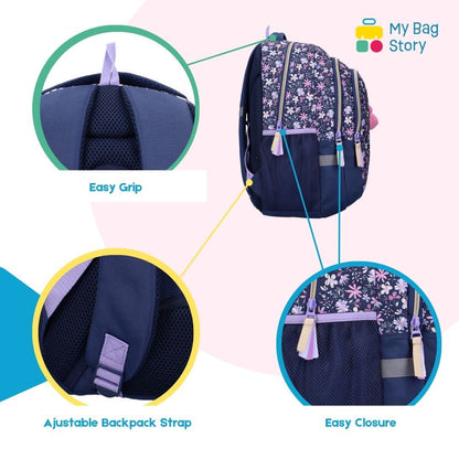 mybagstory - Sac à dos fleuri à deux compartiments - 44 cm