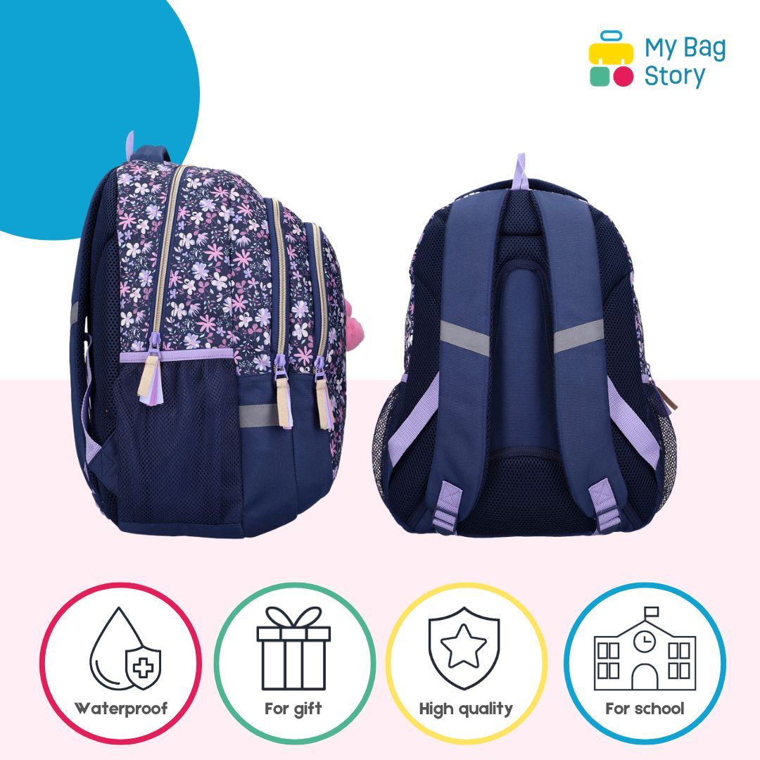 mybagstory - Sac à dos fleuri à deux compartiments - 44 cm
