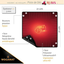 WOGAMAT - Piste à dés pliable Rouge Rubis