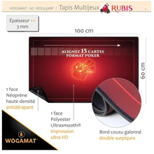 WOGAMAT - Tapis de jeu rubis 60 x 100 cm