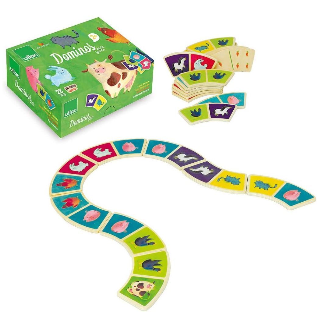 VILAC - Dominos de la Ferme en Bois 28 Pièces