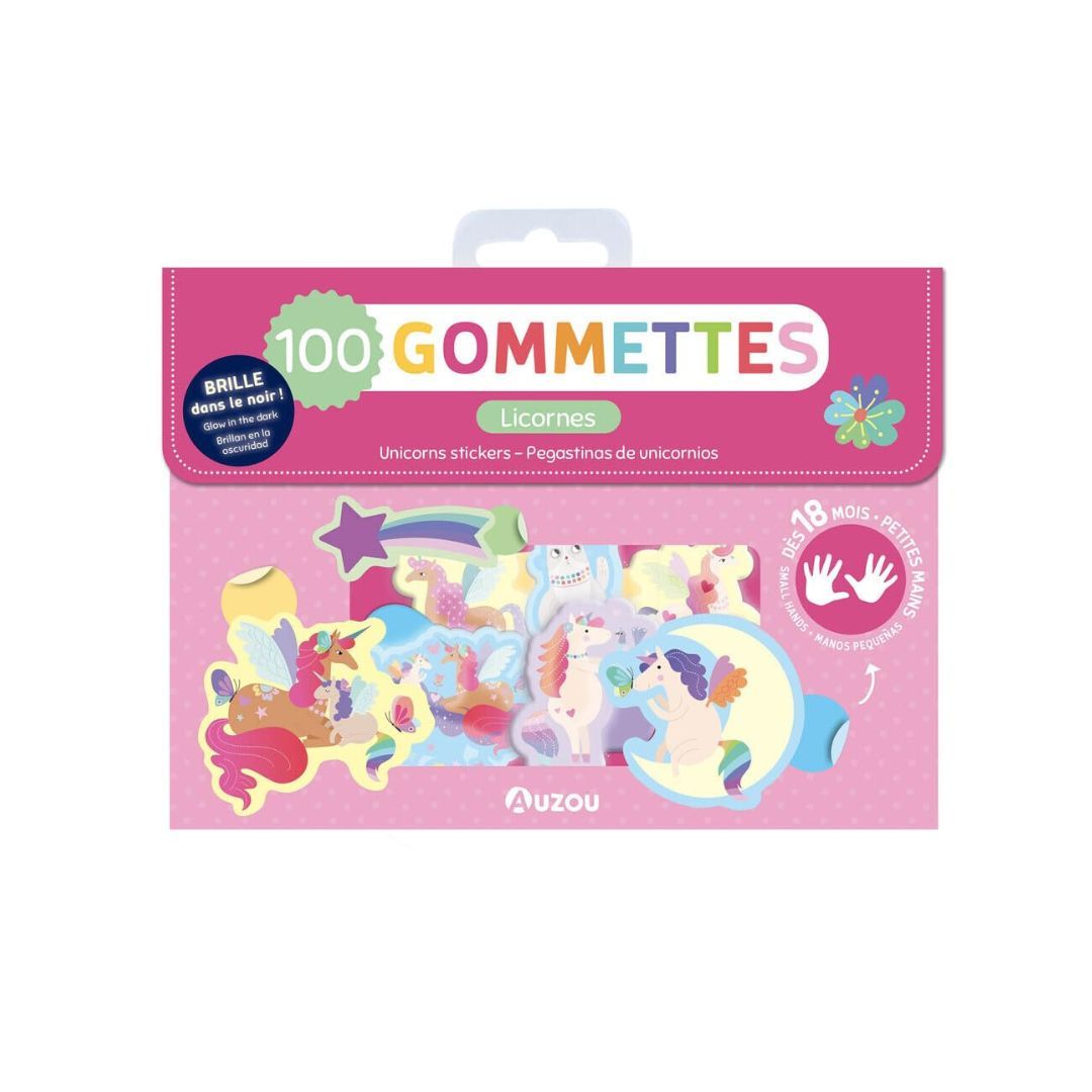Auzou - 100 gommettes Licornes phosphorescentes repositionnables