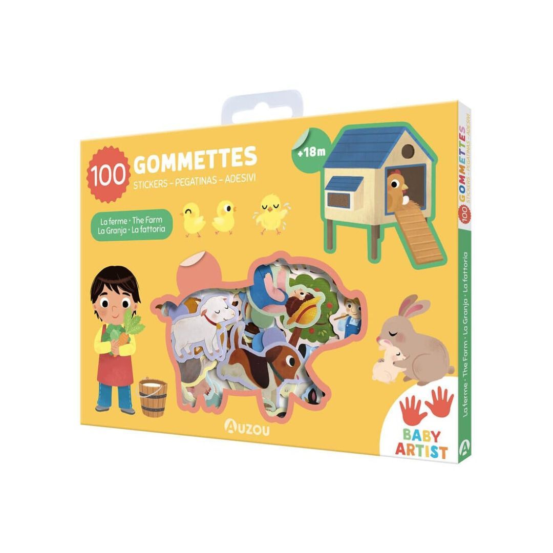 Auzou - 100 gommettes repositionnables La Ferme