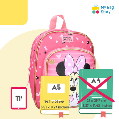 Mybagstory - Sac à dos Minnie Mouse rose nœud violet