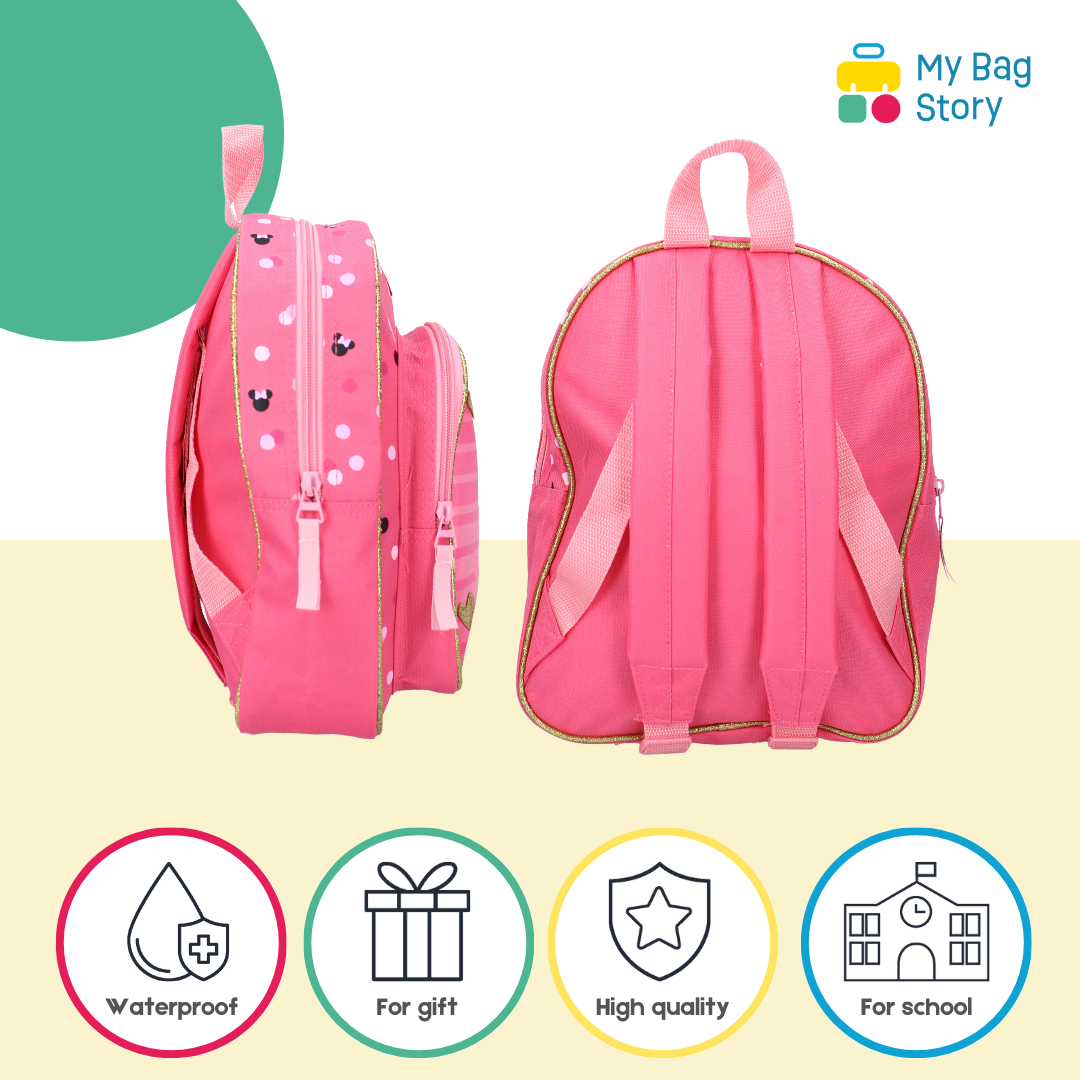 Mybagstory - Sac à dos Minnie Mouse rose nœud violet