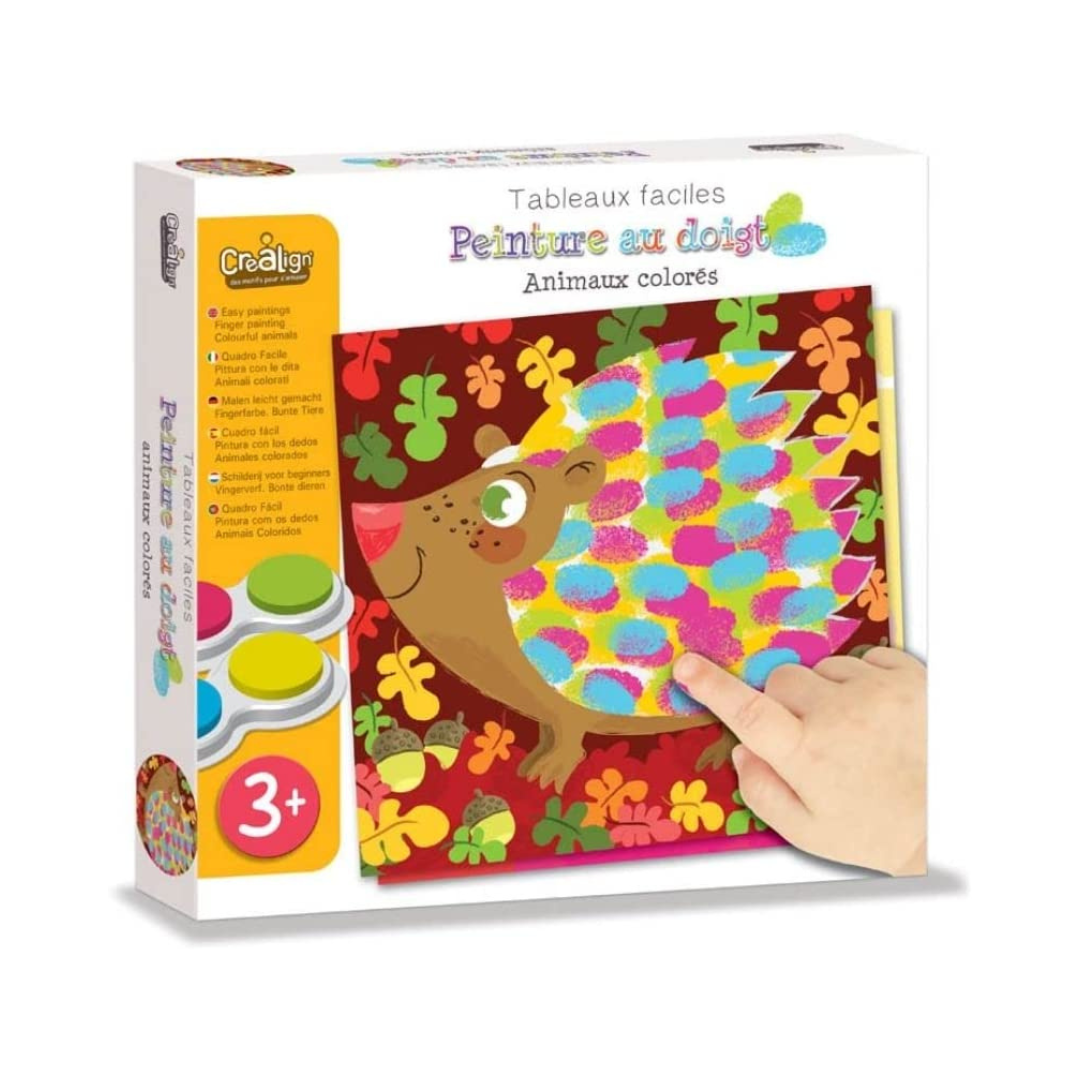Créa Lign - Tableaux Faciles - Peinture au doigt "Animaux colorés"