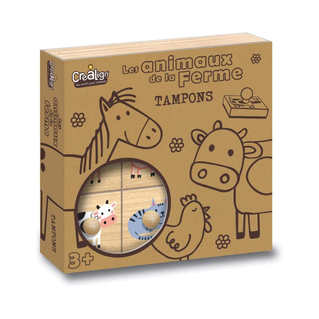Créa Lign - Coffret tampons Etui "Animaux de la Ferme"
