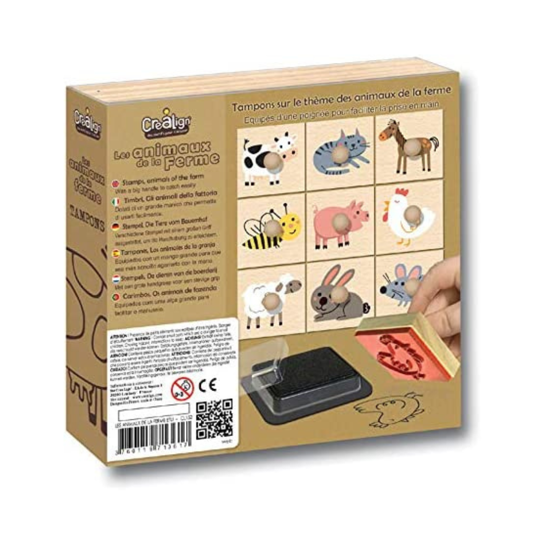 Créa Lign - Coffret tampons Etui "Animaux de la Ferme"