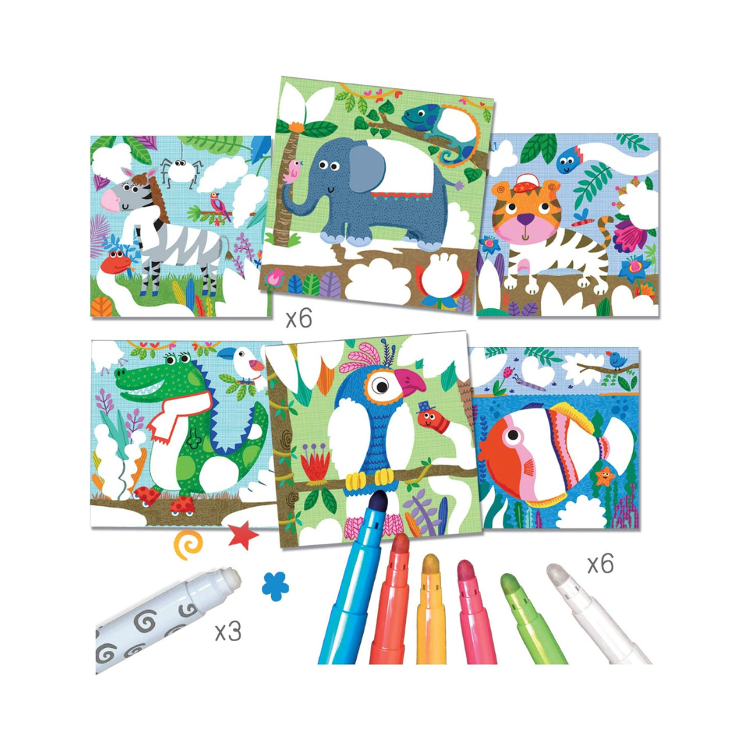 Créa Lign - Coloriage magique "Les Animocolo"