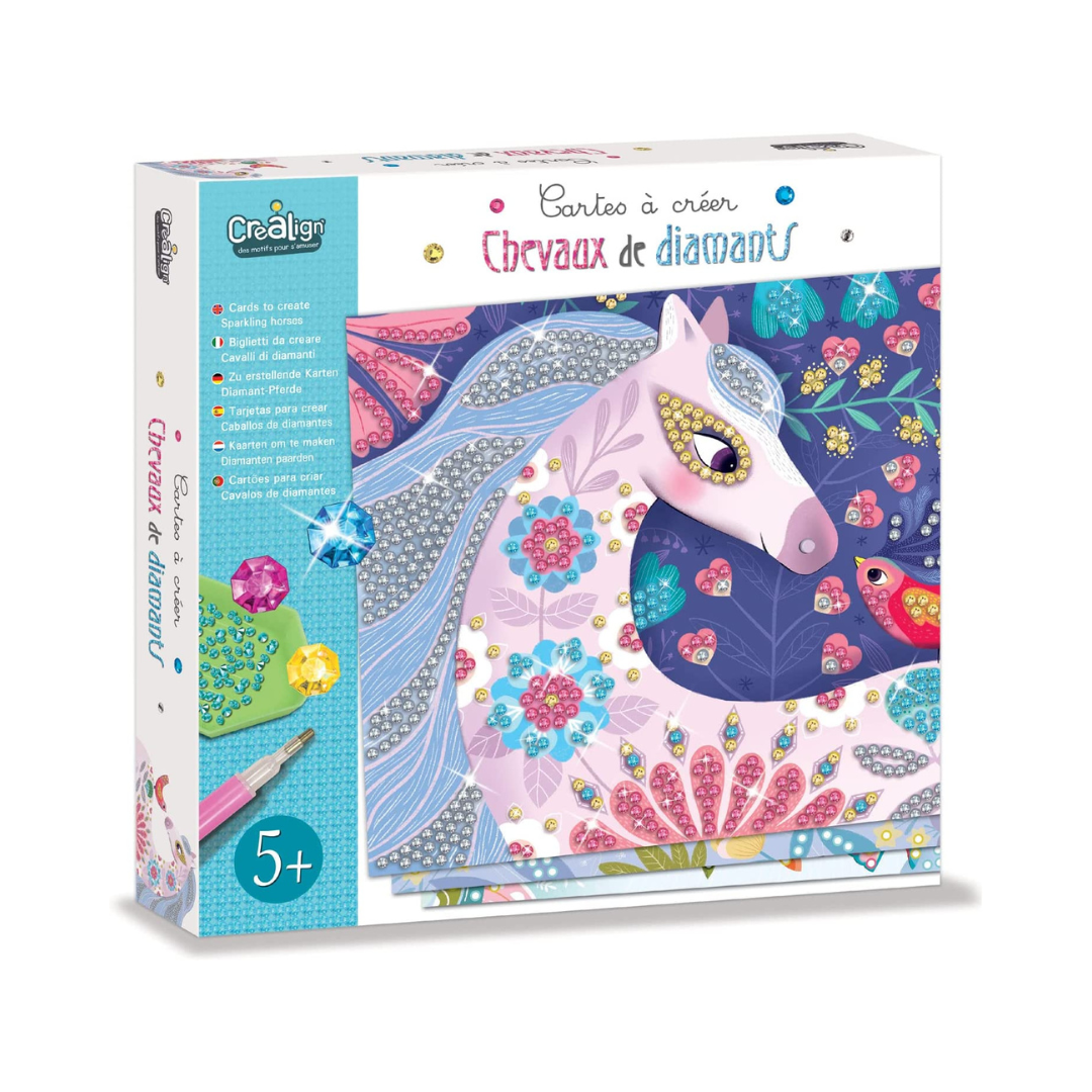 Créa Lign - Cartes à créer "Chevaux de diamants"