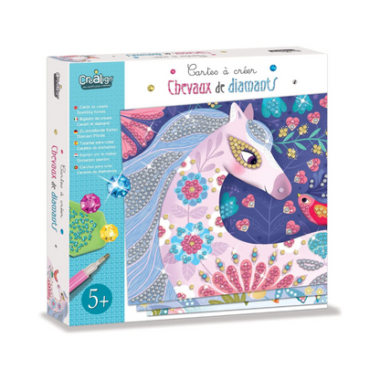 Créa Lign - Cartes à créer "Chevaux de diamants"