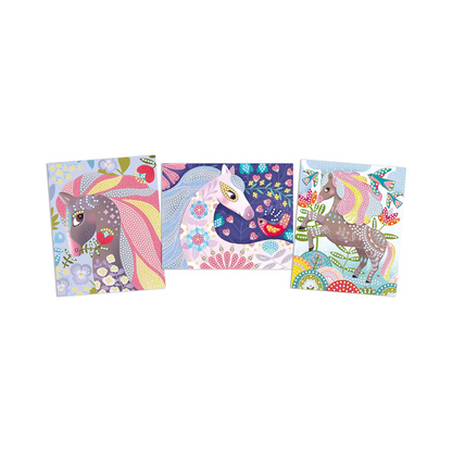 Créa Lign - Cartes à créer "Chevaux de diamants"