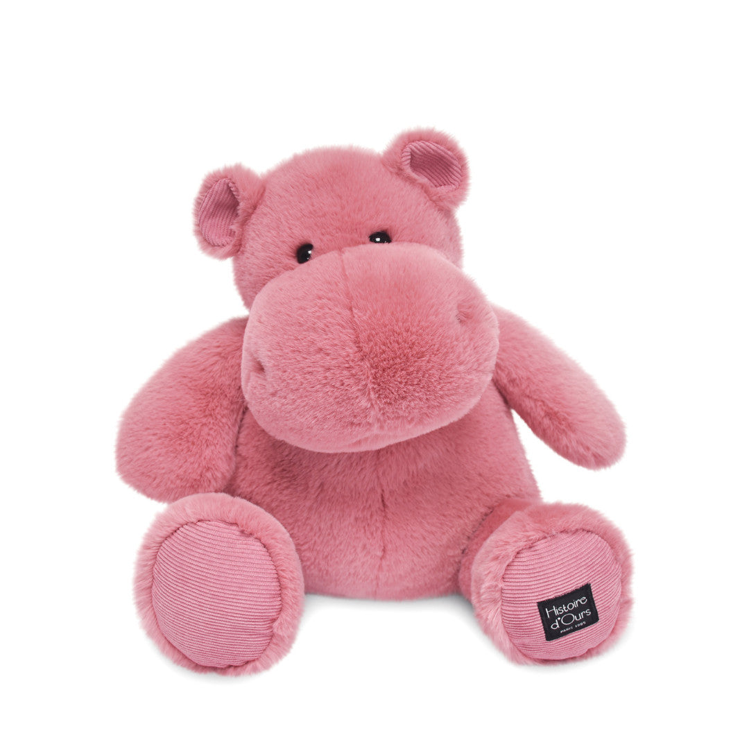 Histoire d’Ours - Peluche hippopotame HIP'FUN Rose- Lait grenadine - 40 cm