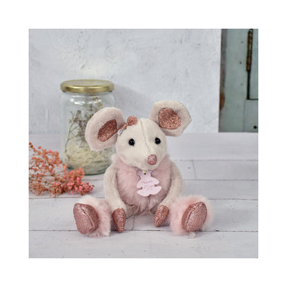 Histoire d’Ours - Peluche Souris Rose - 25 cm