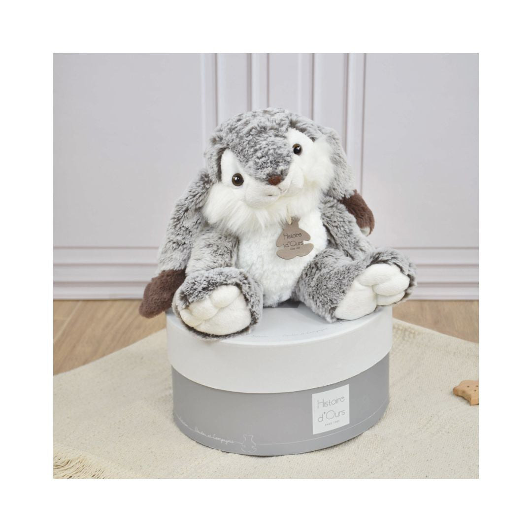 Histoire d’Ours - Peluche Lapin Marius Gris chaud - 30 cm