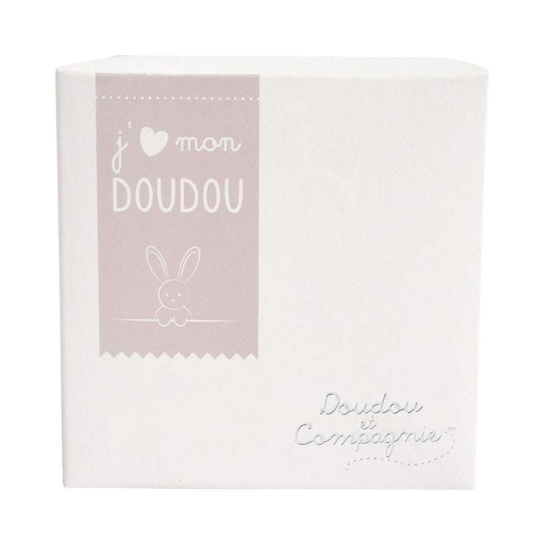 Doudou et Compagnie - Doudou lapin mouchoir - 10 cm - Boîte fleur