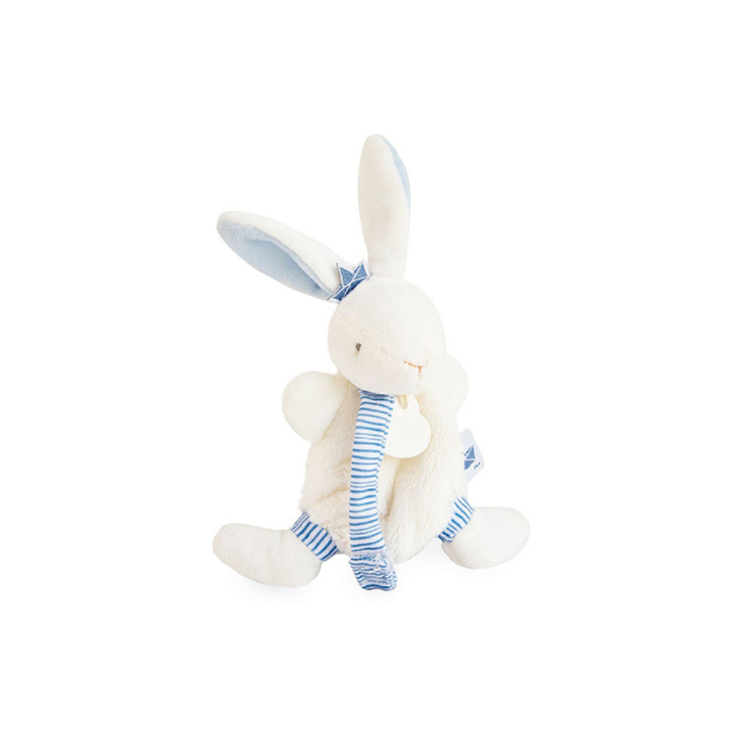 Doudou et Compagnie - Mini doudou attache sucette lapin matelot bleu - 15 cm