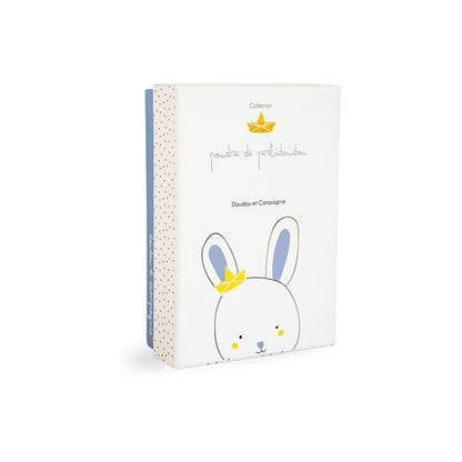 Doudou et Compagnie - Mini doudou attache sucette lapin matelot bleu - 15 cm