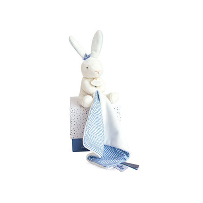 Doudou et Compagnie - Doudou lapin mouchoir bleu lapin matelot - 10 cm