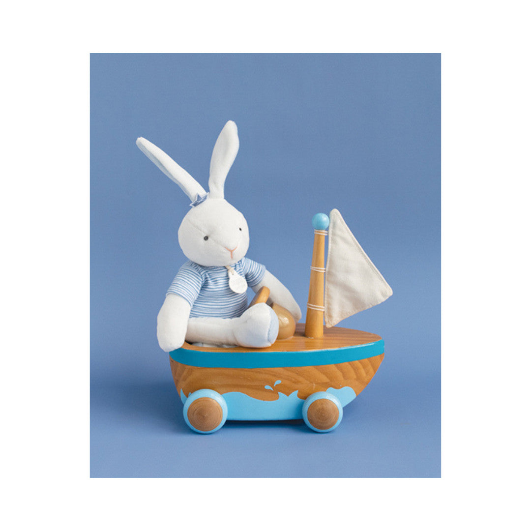 Doudou et Compagnie - Peluche lapin matelot bleu - 25 cm