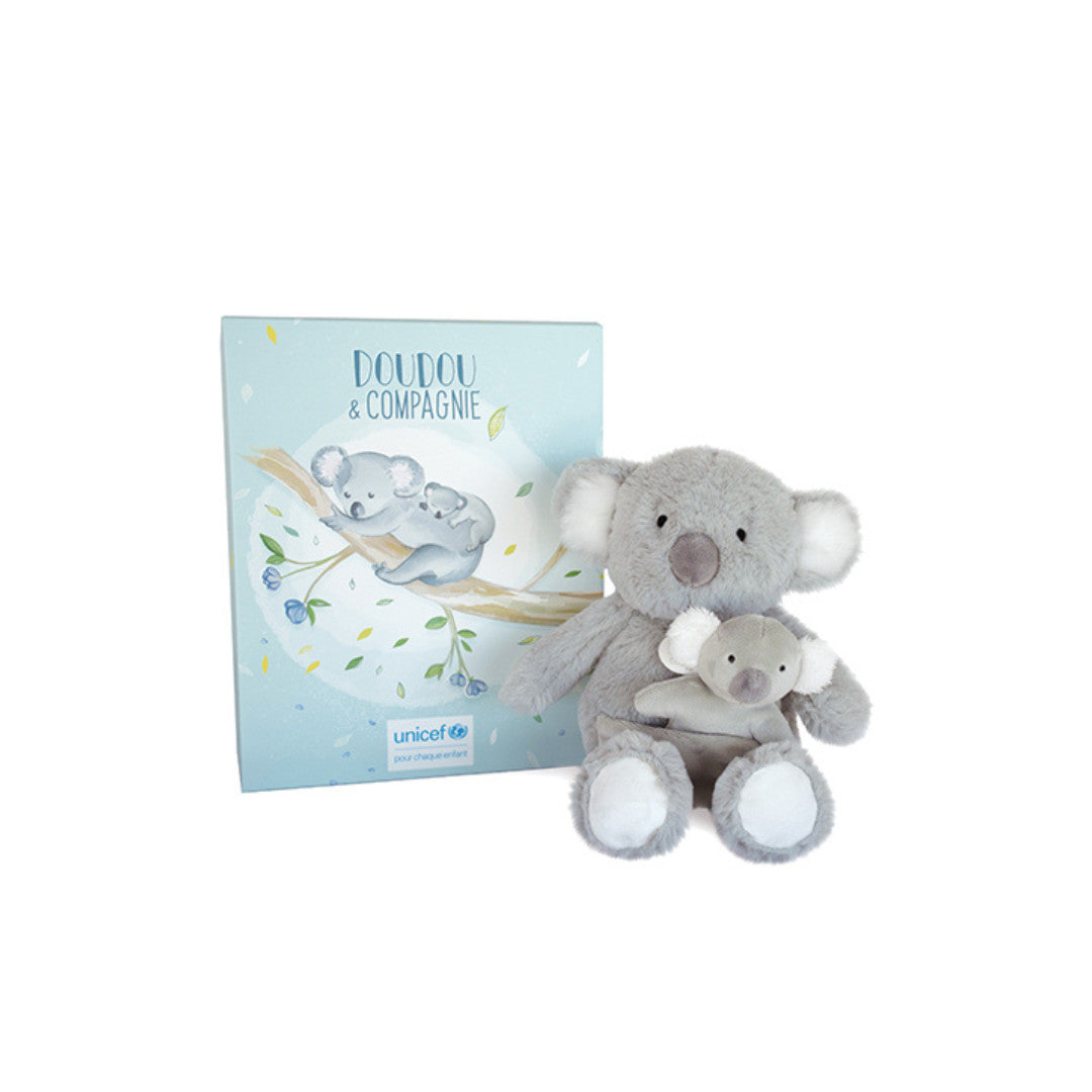 Doudou et Compagnie - Peluche koala avec Bébé - 25 cm - Unicef