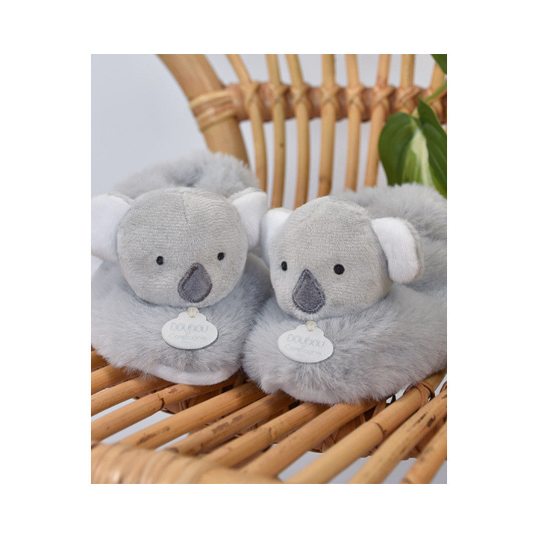 Doudou et Compagnie - Chaussons bébé en peluche Koala - Unicef - 0-6 mois